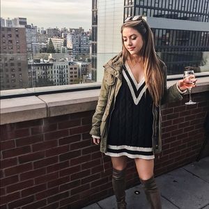 Forever 21 V-Neck Cable Sweater Dress